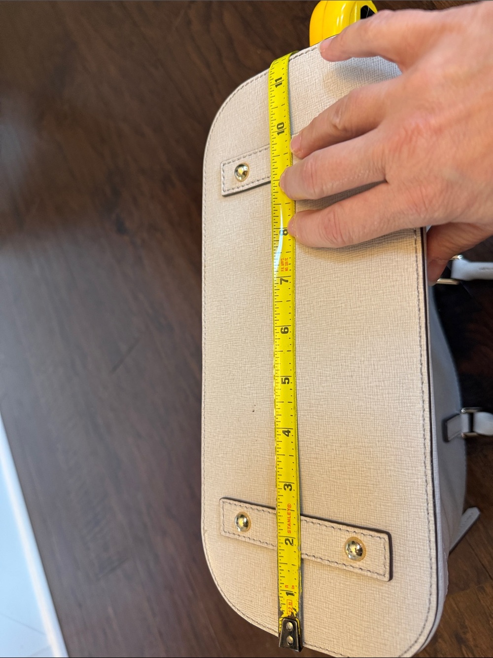 Dooney & Bourke Saffiano Leather Satchel Crossbody Ivory Taupe Gold Hardware - Picture 15 of 15